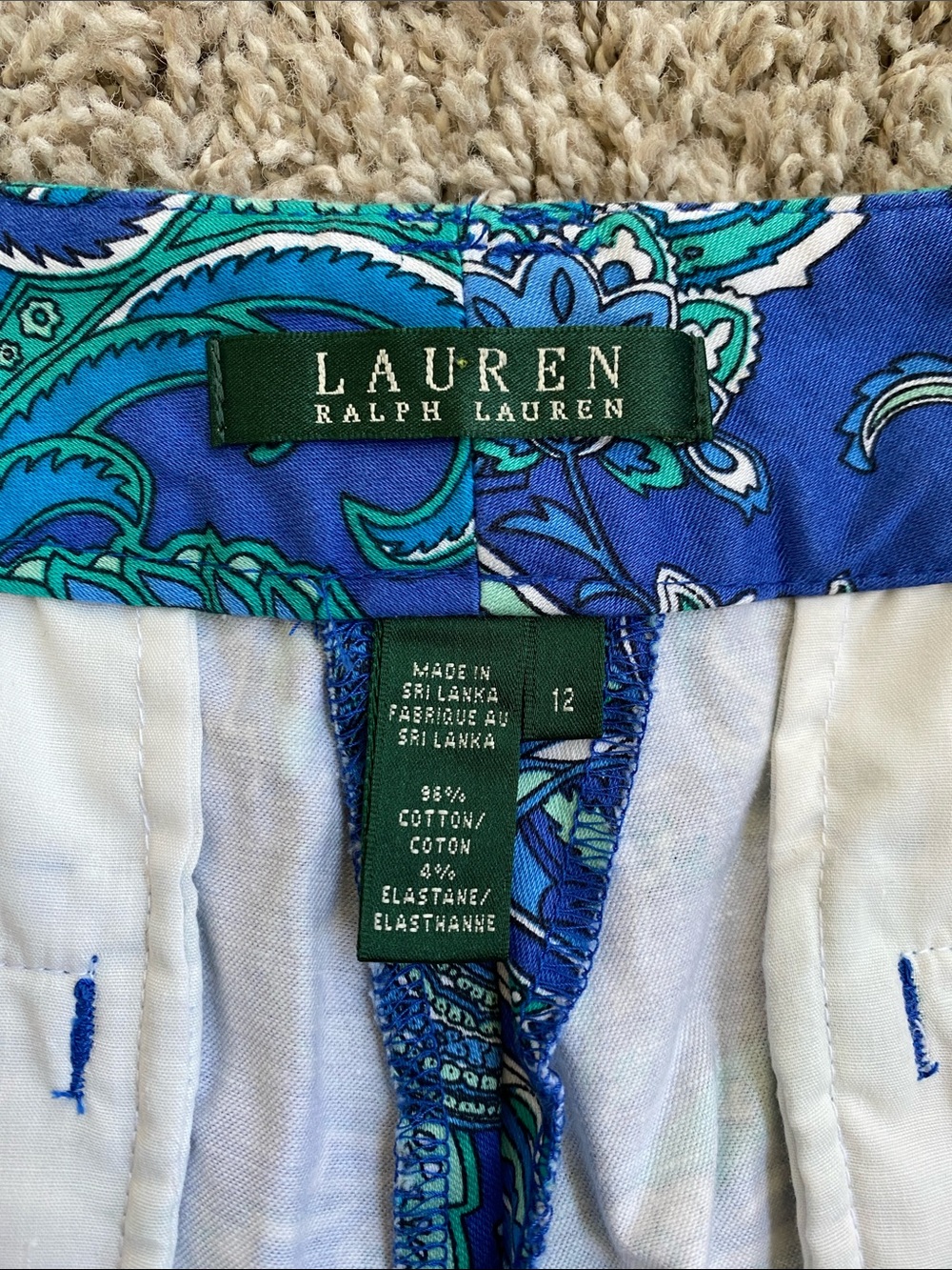 Ralph Lauren Blue Paisley Bermuda Shorts - Picture 3 of 9